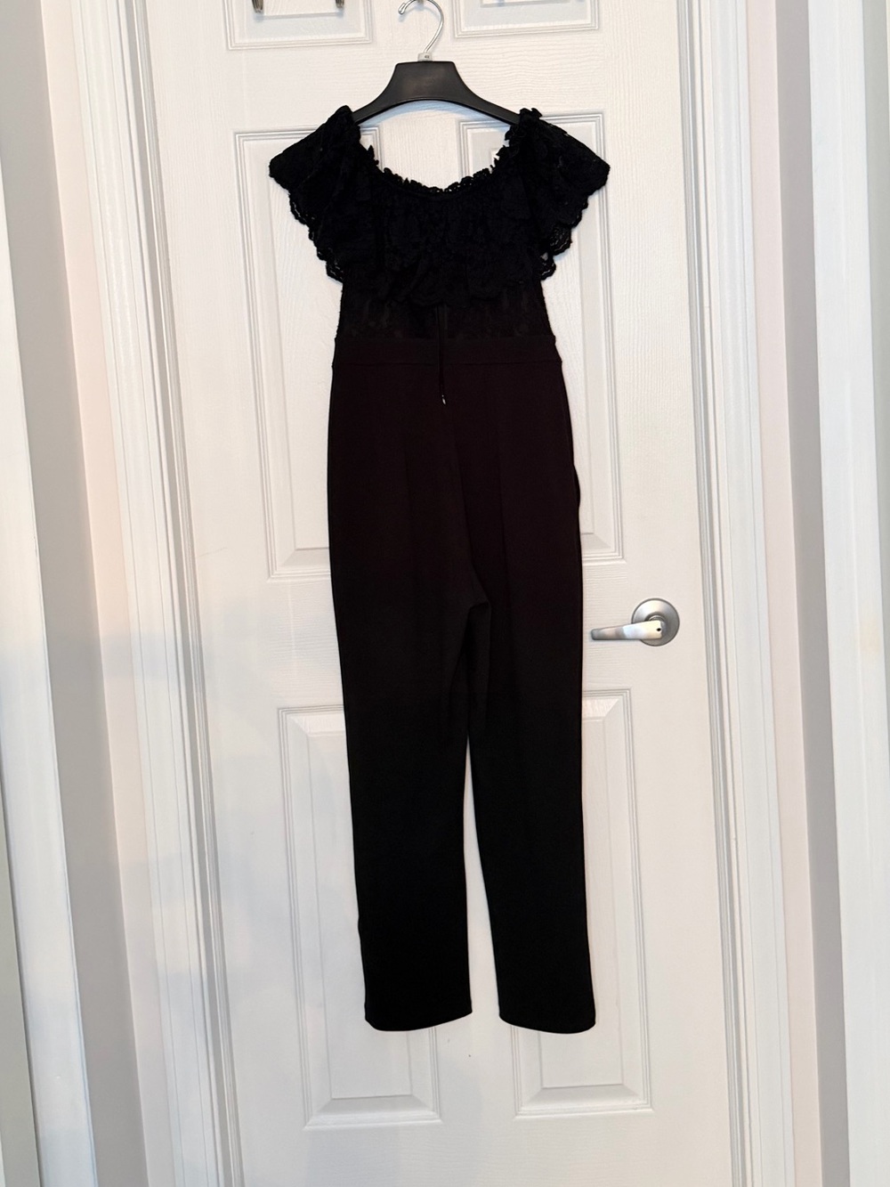 Express Black Lace-Top Jumpsuit